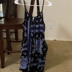 Black, white, and blue dress